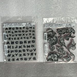 Tim Holtz cling stamps Stampers Anonymous "BLOCKPRINT” CMS370